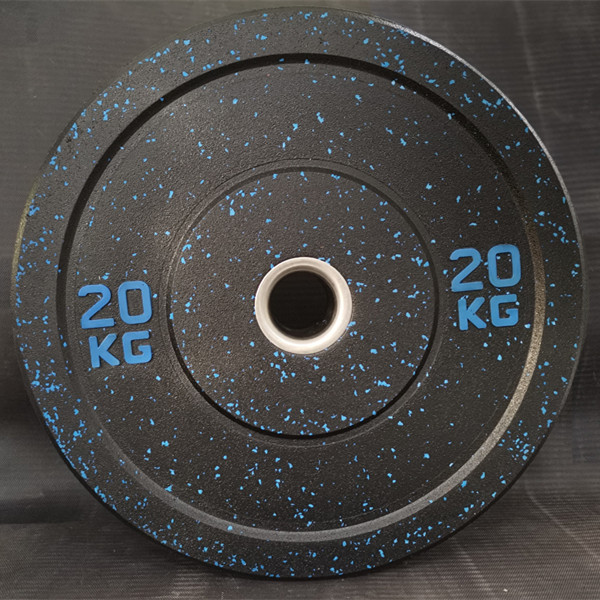 Crumb bumper plate with blue flecks