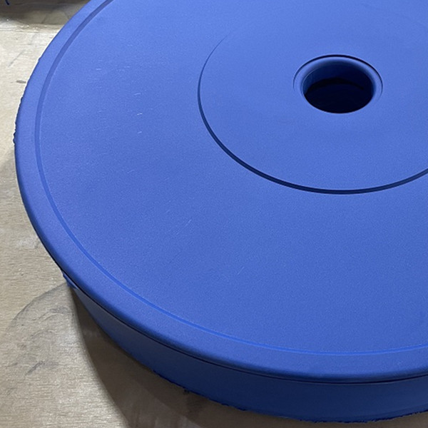 blue standard bumper plate with thin edge